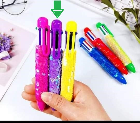 01 Pc Sequence 6 ink in1 Gel Pen Cute pen, cute stationary, pen for kids, best gift for girls, best gift for kids (Sequence Multi Ink Pen