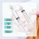 02 Pcs BPA Free Baby Nasal Aspirator, 10ml Syringe Nasal Irrigator, Reusable Silicone Nasal Suction Tip, Nasal Syringe for Baby, Nose Cleaner Rinsing Device