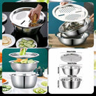 3in1 Stainless Steel Vegetable Slicer Cutter Bowl