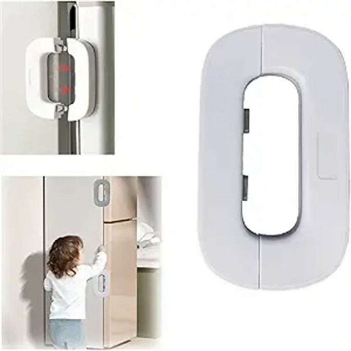 Fridge Safety Door Lock for Kids | Child Safety Refrigerator Lock | Baby Proof Cabinet & Drawer Lock | Strong Adhesive No Drill Multi-Purpose Safety Lock | Child Proof Fridge Door Lock