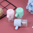 Contact Lens Cleaner Case With Tweezer & Applicator Manual Rotary Lens Washer | Cleaner Travel Plastic Container Storage Soaking Box | Lens Washer + Tweezer & Applicator