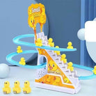Small Ducks Climbing Toys, Electric Ducks Chasing Race Track Game Set, Playful Roller Coaster Toys with 3 Duck