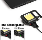 Mini Flashlight | COB Bright Rechargeable Keychain Light 4 Light Modes Portable
