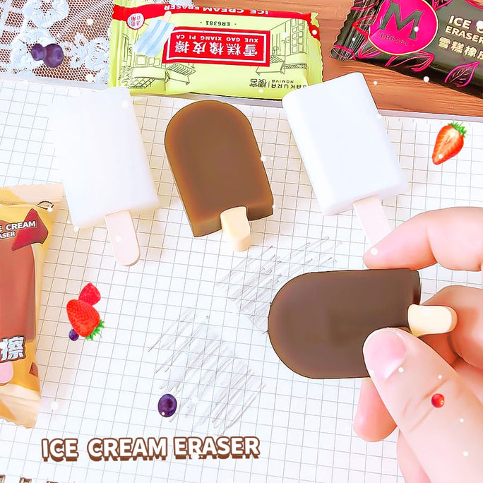 01 Pc CUTE ERASERS, ICE CREAM, PENCIL ERASERS-CUTE SCHOOL KIDS SUPPLIES-STATIONERY ITEMS
