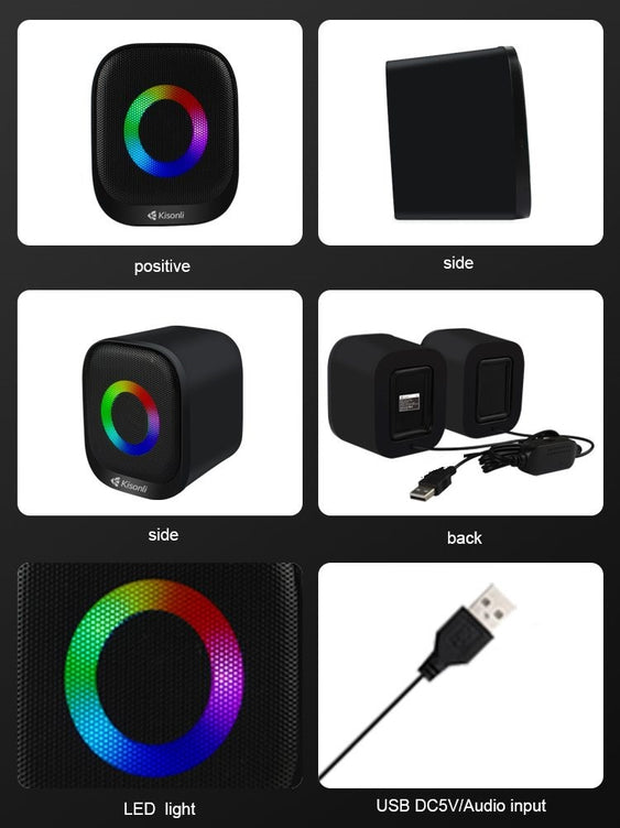 Kisonli X29 Mini Bluetooth Speaker | USB Creative RGB Lighting Stereo Surround
