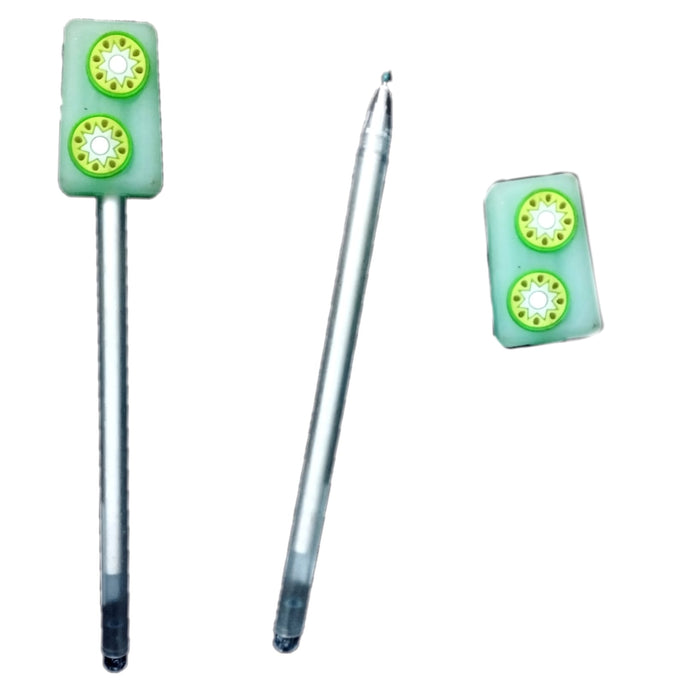01 Pc FRUIT POPSICLE Fancy Gel Pen With Light Green Cute Design