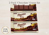 2-Pack Chocolate Bar Erasers - Realistic Novelty Rubber Stationery Set, Fun 4-Segment Cocoa Shape, Cute School Supplies and Office Desk Accessories for Kids & Adults