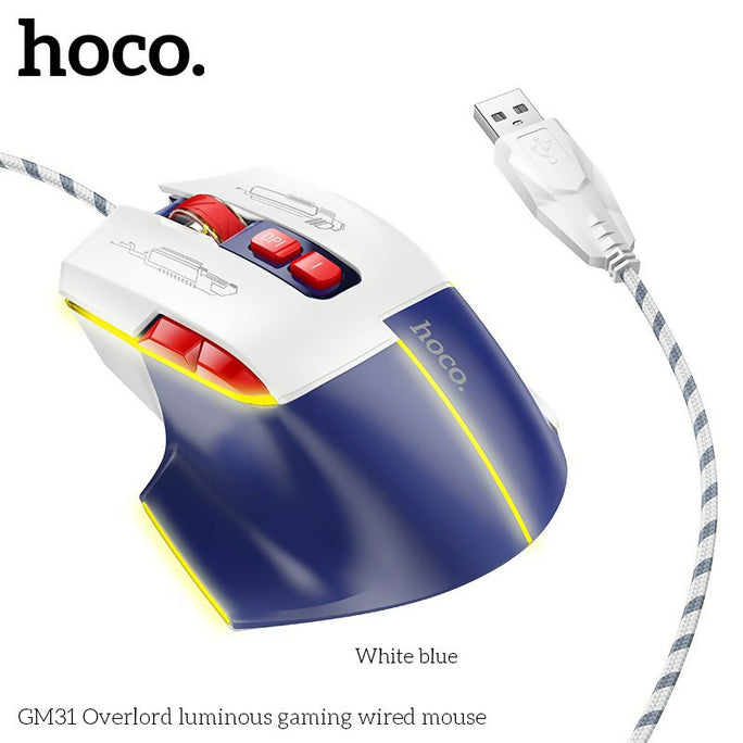 HOCO GM31 Overlord RGB Wired Gaming Mouse 3600 DPI 7 Buttons