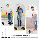 Broom and Dustpan Set Adjustable Handle Broom with Dustpan Combo Set with Dustpans Teeth to Automatically Clean Hair Suitable for Home Kitchen Office Hall Lobby