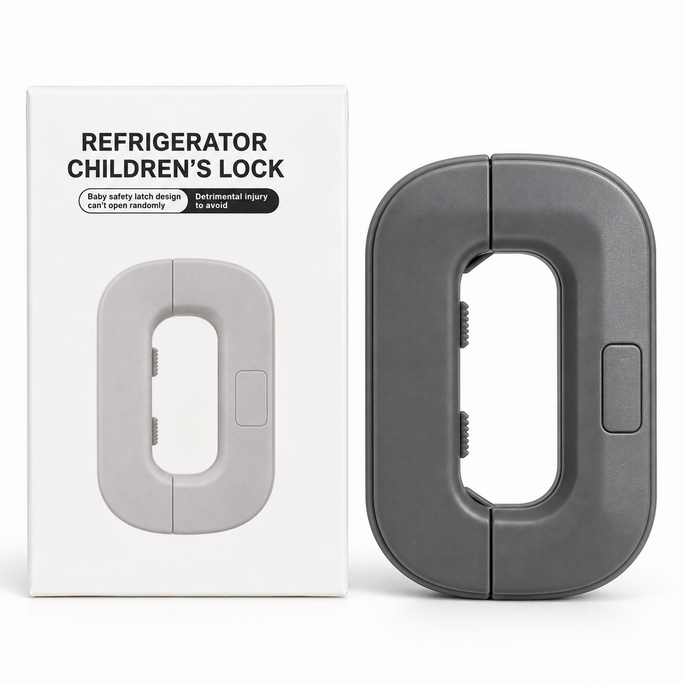 Fridge Safety Door Lock for Kids | Child Safety Refrigerator Lock | Baby Proof Cabinet & Drawer Lock | Strong Adhesive No Drill Multi-Purpose Safety Lock | Child Proof Fridge Door Lock