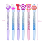 01 Pc Cartoon Character Flamingo Glitter Gel Pen Fairy Stick Pen Drift Sand Glitter Crystal Pen Novelty Stationery For Kids