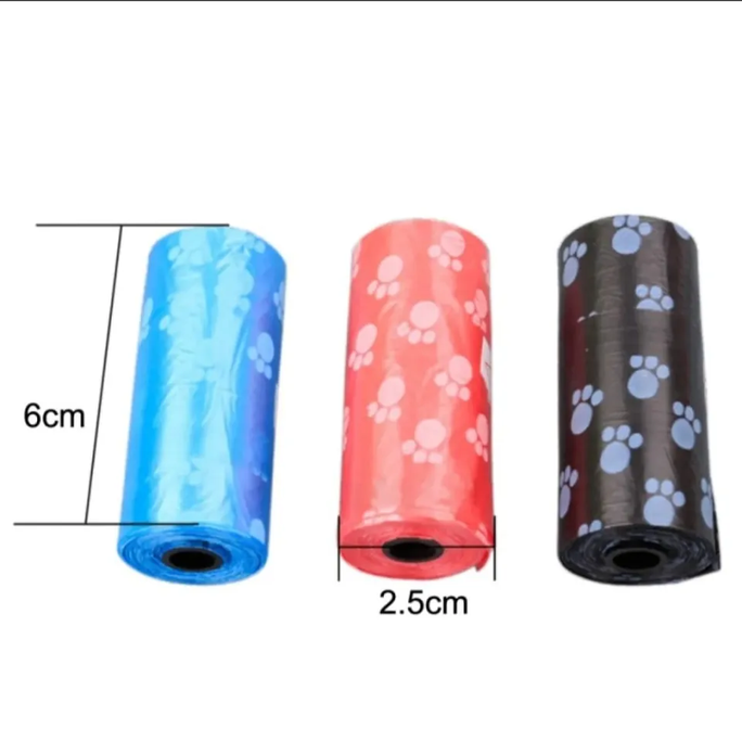 3 Roll Printed Diaper Garbage Bag for Baby Excrement Rubbish Bag Organize Pet Dogs Waste Bag 22x28cm