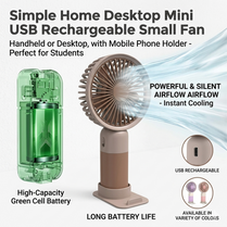 Simple Home Desktop Mini USB Rechargeable Small Fan Small electric fan for students with mobile phone holder