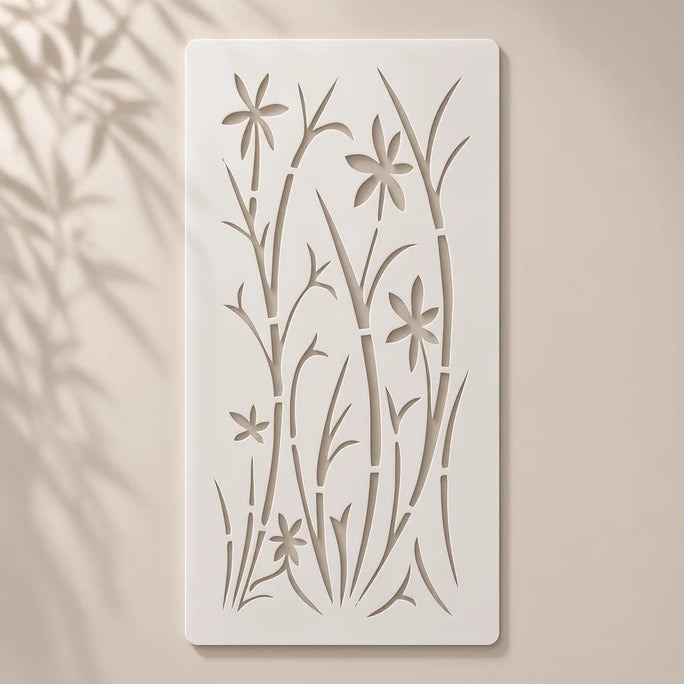 Casvena Flower Plant Reusable Stencil for Wall & Canvas Painting