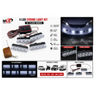 4 LED Strobe Light Kit Remote Control White Light 16 Flash Modes Universal Car Bike Decorative Flash Light