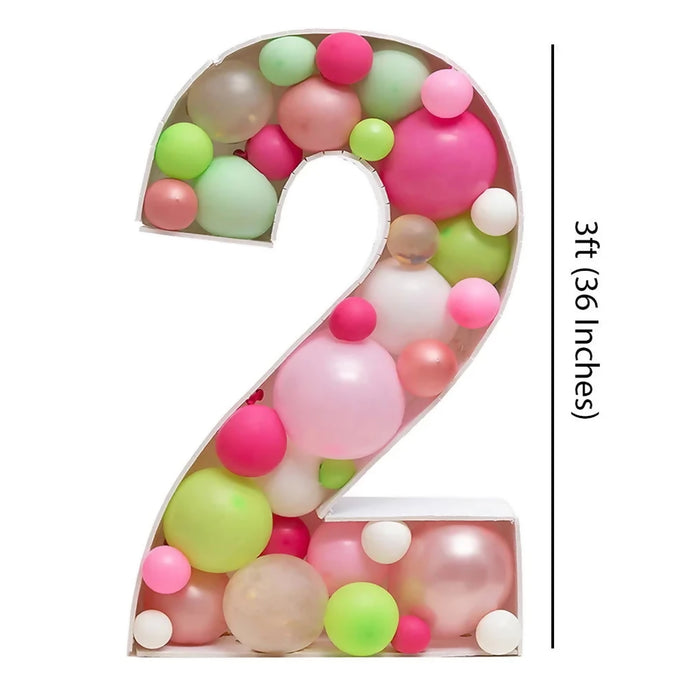 Number 2 Mosaic Balloon Decoration Frame