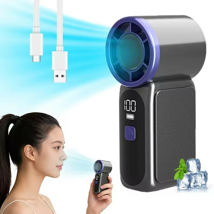 Rechargeable Mini Fan With Digital Display