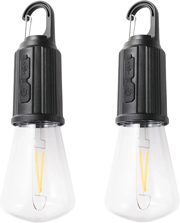 Rechargeable Camping Light Bulbs,Portable LED Camping Lanterns,Hanging Tent Lamp with 3 Lighting Modes and Hook for Emergency, Hiking, Fishing, Backpacking,Power Outages