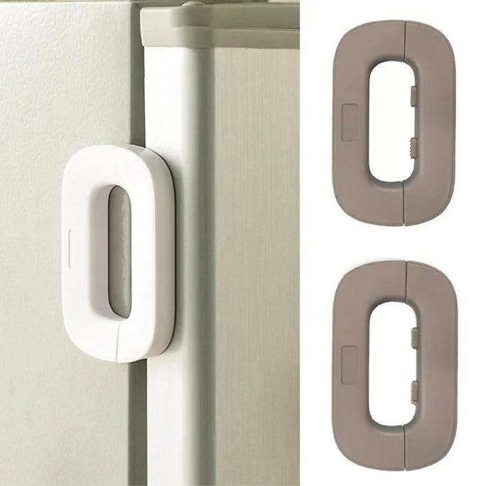 Fridge Safety Door Lock for Kids | Child Safety Refrigerator Lock | Baby Proof Cabinet & Drawer Lock | Strong Adhesive No Drill Multi-Purpose Safety Lock | Child Proof Fridge Door Lock