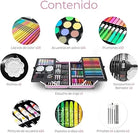 StationeryWorld 145-Piece Art Set with Colours, Paints, Crayons in Pink Briefcase Organiser