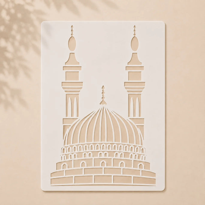 Casvena Harmony Mosque Stencil for Wall, Canvas and Wood Painting