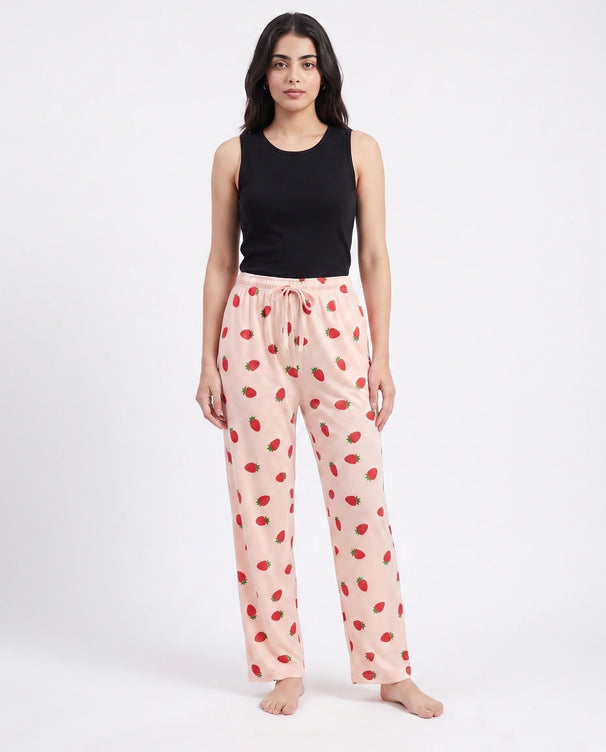 Sajiero Cotton Trouser - Berry Daze