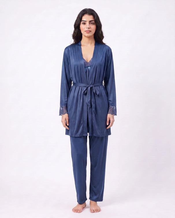 Sajiero Gown Set - Zera - Navy Blue