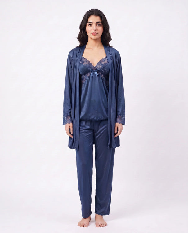 Sajiero Gown Set - Zera - Navy Blue