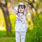 Kids Fitt Girls White Hand Embroidered Khaddar 2 Piece Suit – Straight Trousers