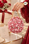Trendy Floral Potli Style Round Evening Bag for Women - Elegant Wedding & Party Wear Embellished Handbag