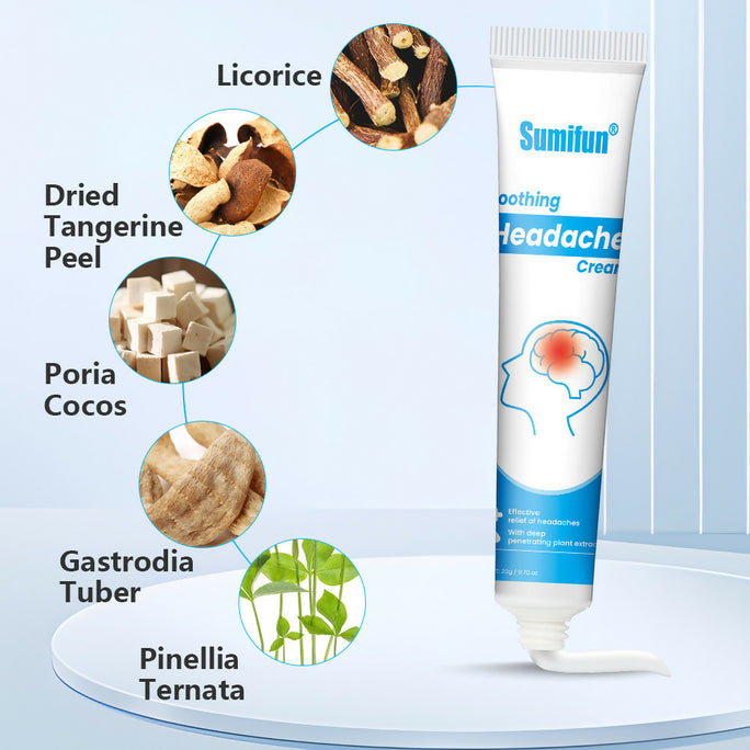 Sumifun Headache Care Cream 20g | Herbal Cooling Cream | Forehead, Temples & Neck Massage Cream | Daily Relaxing Formula