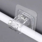 Pack of 2 Transparent PVC Adhesive Curtain Rod Hook Pipe