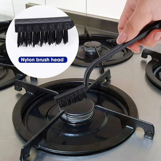 3pcs/Set Gas Stove Cleaning Brush 3style Brush Head Nylon Iron Wire Copper Wire Powerful Decontamination Brush Kitchen Tools