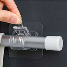 Pack of 2 Transparent PVC Adhesive Curtain Rod Hook Pipe