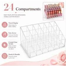 24 Grid Plastic Lipstick Transparent Jewelry Storage Box Makeup Organizer Holder