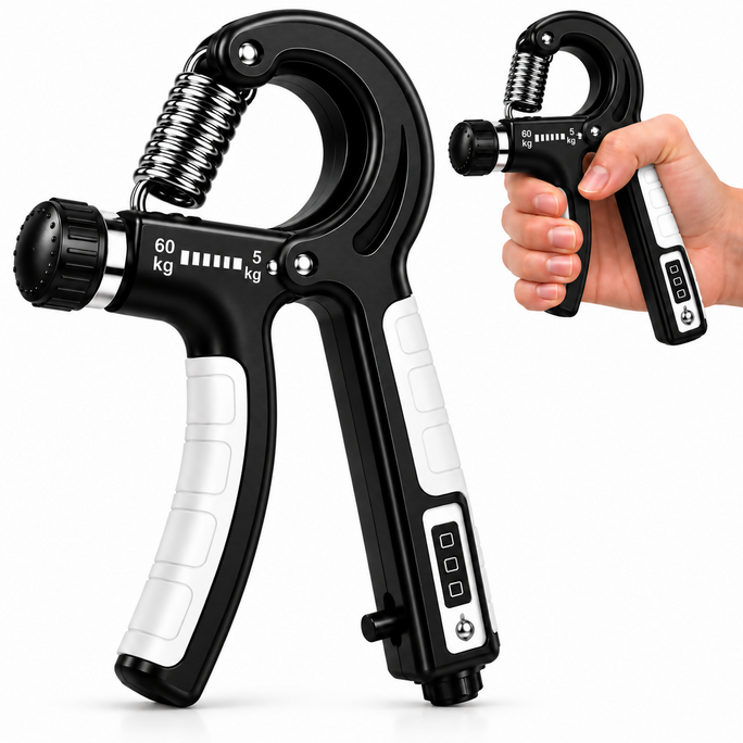 Adjustable Hand Gripper 5-60KG with bulit in Counter
