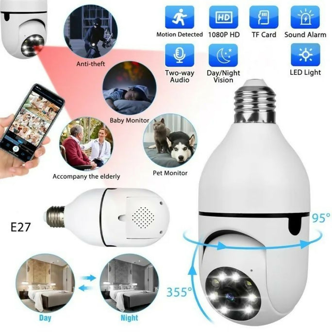 CCTV 1080P Full HD CCTV Camera CCTV Camera Wifi Smart Camera Wifi Camera Home Security Camera Smart Camera Wifi CCTV Wifi Camera Blub Socket Security Camera For Home