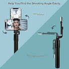 R1s Bluetooth Selfie Sticks with Remote and Selfie Light 3-in-1 Multifunctional Selfie Stick Tripod Stand Mobile Stand Compatible with All Phones 360° Rotation Long Selfie Stick with LED Fill Light