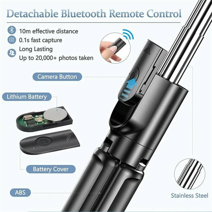 3-in-1 Wireless Selfie Stick R1/R1S Tripod Stand with Bluetooth Shutter