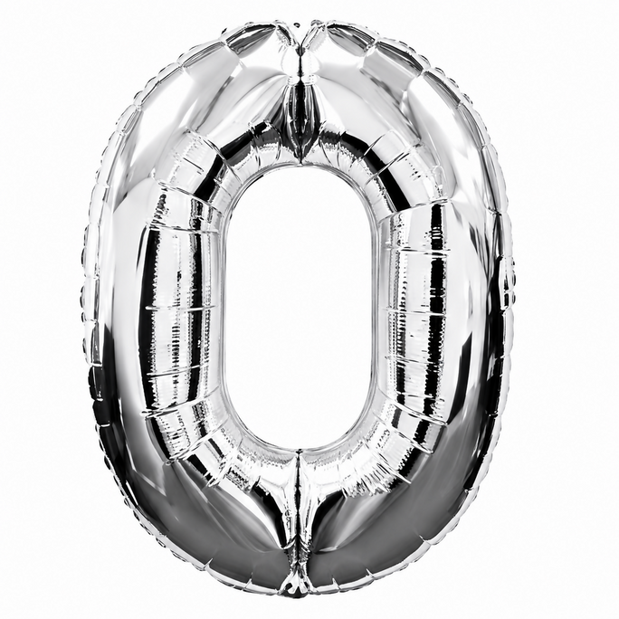 Number 0 Foil Balloon 40" Inches