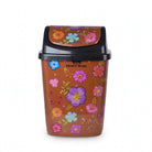 PrinceWare Dustbin Floral With Swing Lid - 13 Liters (Pack of 2)