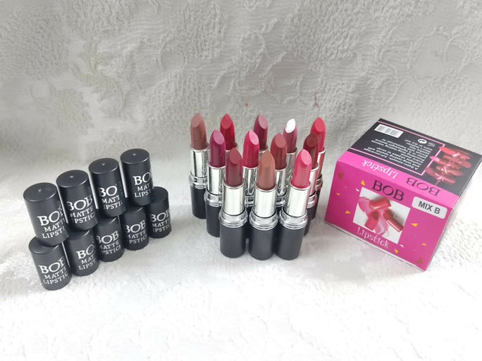 Pack Of 12 BOB Matte Lipstick Setting B