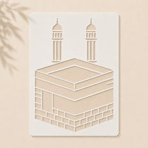 Casvena Kaaba Silhouette Islamic Stencil for Wall and Canvas Painting