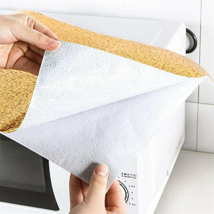 60 By 200 CM Size Foil Sheet Golden Aluminium Foil Aluminium Foil Sticker Aluminium Foil Sheet Kitchen Waterproof Self-Adhesive ( Golden )