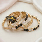 Elegant Baguette Cut & Micro-Pave Zircon Bangles Set for Women - Sparkling Multi-Row Crystal Bangle Set