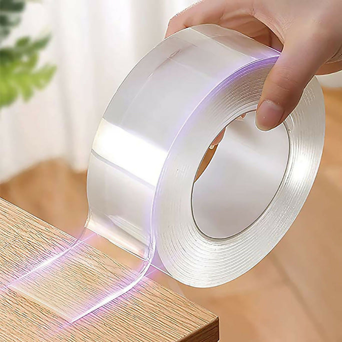 Nano Double Sided Tape Transparent Heavy Duty Reusable Washable Strong Adhesive Waterproof Mounting Tape 2cm Wide –3M Leng