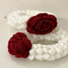 Handmade Crochet Rose Gajra Bracelet – Bridal Wrist Gajra for Mehendi & Nikkah (1 Pair) | Velvet Bloom
