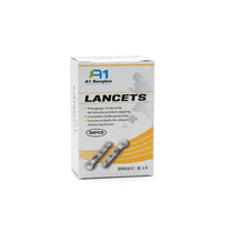 A1 Surgics Sterile Blood Lancets 50 Pcs (White) | Ultra-Thin 28G Universal Needles for Glucometer Lancing Devices
