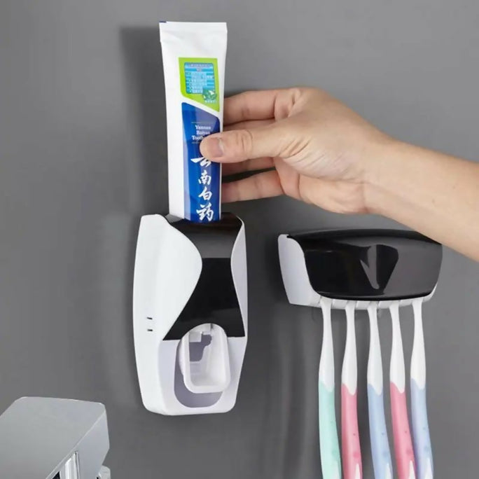 Toothpaste Dispenser Holder For Toothbrush New Automatic Auto Toothpaste Dispenser Bathroom Accessories Mounted Toothpaste Squeezer For Bathroom