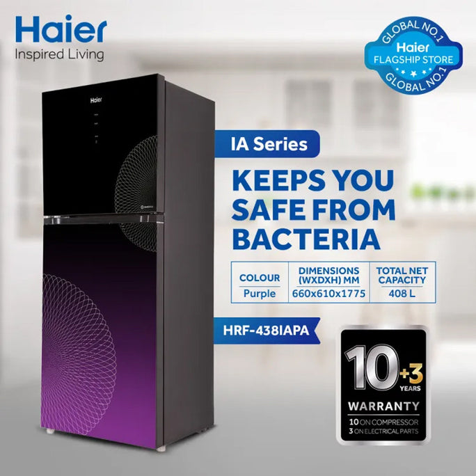 Haier HRF-438 IAPA / IARA Digital Inverter Double Door Refrigerator 16 Cubic Feet With Official Warranty
